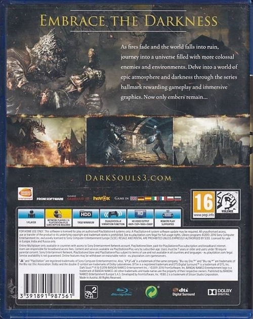 Dark Souls III - PS4 (A-Grade) (Genbrug)